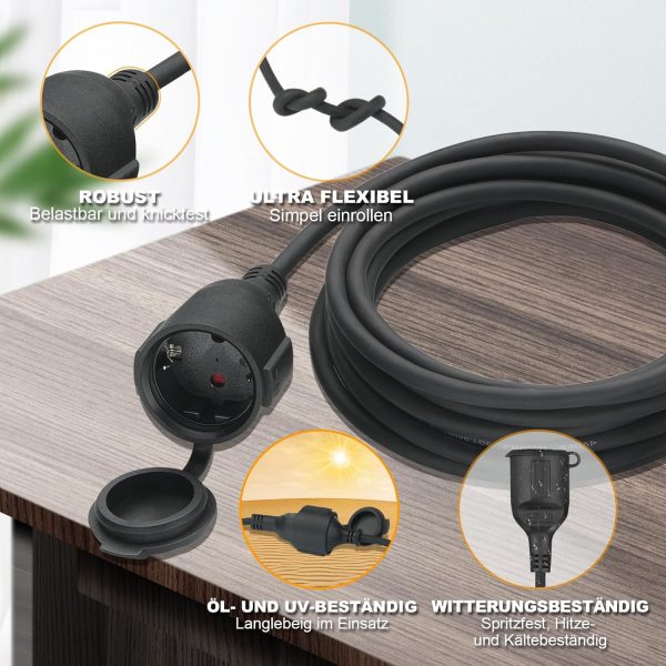 High Quality PVC/Rubber indoor Outdoor Extension Cable Maximum load 250 V/16 A max Current  Extension Cord