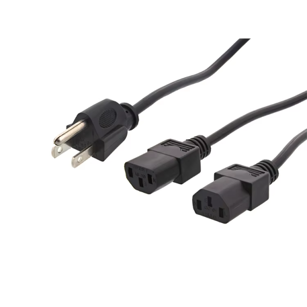ETL Compliant Power Cord Nema 5-15p To Iec 60320 C13 18awg Svt 10a/1250w125v c13 power cable