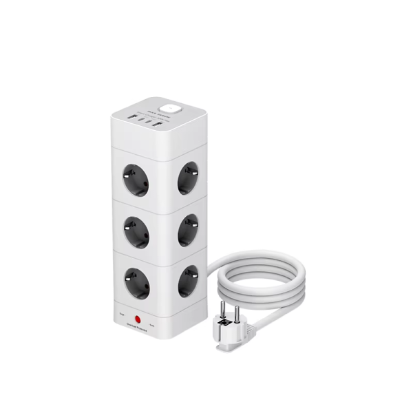 Factory price12 way power strip 4 usb tower socket 20w wireless charging EU power strip