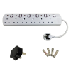 higher quality 6 Ways UK Extension Lead Cable Reel 6 FT Surge Protector Power Strip antifall power socket