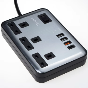 Hot Sale 250V 4 USB Port 3 Way UK Plug Socket Power Strip 4 AC Outlets Surge Protector Extension Socket