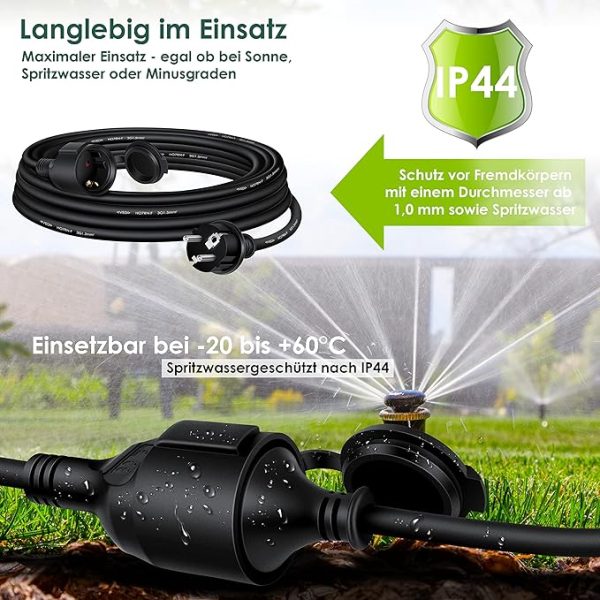 High Quality PVC/Rubber indoor Outdoor Extension Cable Maximum load 250 V/16 A max Current  Extension Cord - 图片 7