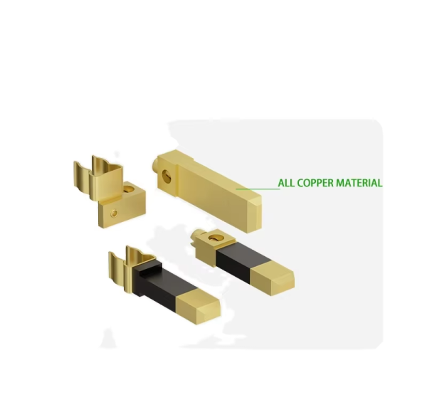 UK Brass Pins Plug Set – Half-Wrapped Rubber Insulation Protector, 4-Piece Brass Assembly Kit - 图片 2