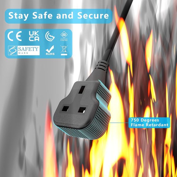 Heavy Duty Extension Lead Outdoor Extension Cord Long Power Strip Black Cable Single Plug Socket 13 Amp For Garden - 图片 5