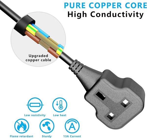Heavy Duty Extension Lead Outdoor Extension Cord Long Power Strip Black Cable Single Plug Socket 13 Amp For Garden - 图片 6