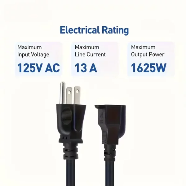 Sjt Cable Long Sjtw Cord Black 3 Prong Extension Cords Extension Cable Extension Lead Socket Great For Garden And Home - 图片 6