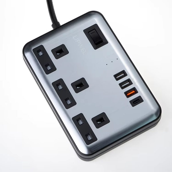 Hot Sale 250V 4 USB Port 3 Way UK Plug Socket Power Strip 4 AC Outlets Surge Protector Extension Socket - 图片 2