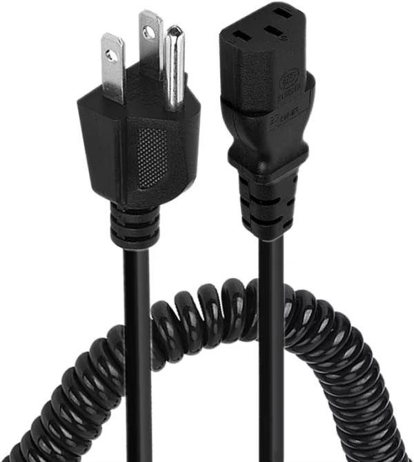 Nema 5-15p To C13 Coiled Extension Cords Curly Flex Cables Coilable Multicore Control Cable