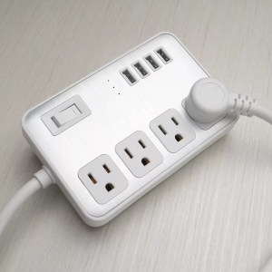 Good quality US Standard Outdoor Surge Protection Sockets Power Strip 4 USB ports Extension Socket