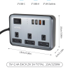 Hot Sale 250V 4 USB Port 3 Way UK Plug Socket Power Strip 4 AC Outlets Surge Protector Extension Socket - 图片 4
