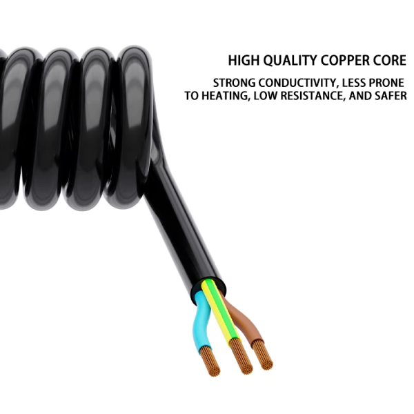 2025 Oem Eu Spring Loaded Power Cord Retractable Power Cable For Small Appliance - 图片 4