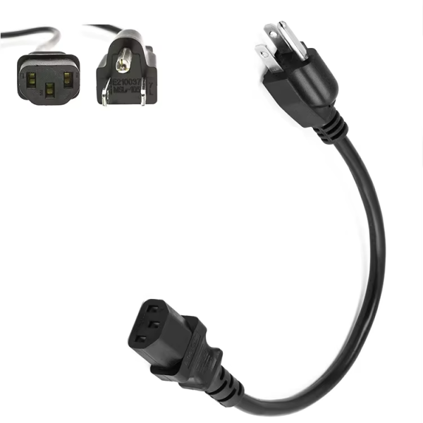 ETL Compliant Power Cord Nema 5-15p To Iec 60320 C13 18awg Svt 10a/1250w125v c13 power cable - 图片 5