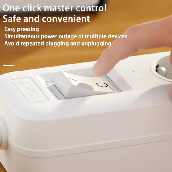 Factory Oem 16a  6 Way Power Strip With Surge eu extension socket germany extension lead - 图片 5