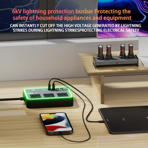 Factory Wholesale Usa Power Strip surge protector 4USB 3 outlet power strip - 图片 5