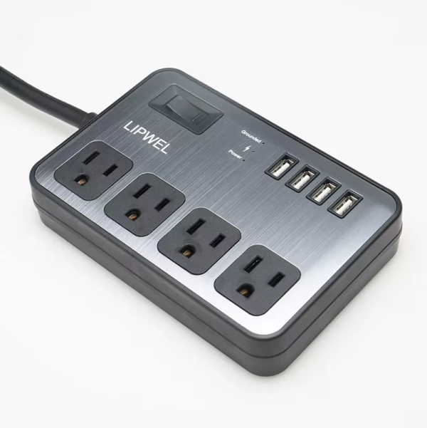Good quality US Standard Outdoor Surge Protection Sockets Power Strip 4 USB ports Extension Socket - 图片 5
