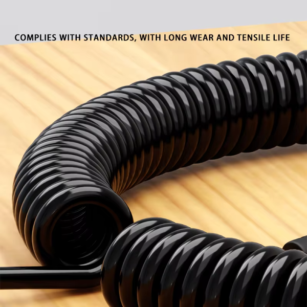 Iec C13 Coil Cord Cables Coiled Spiral Power Cable Extension Spring Cables With Eu Uk Plug - 图片 6