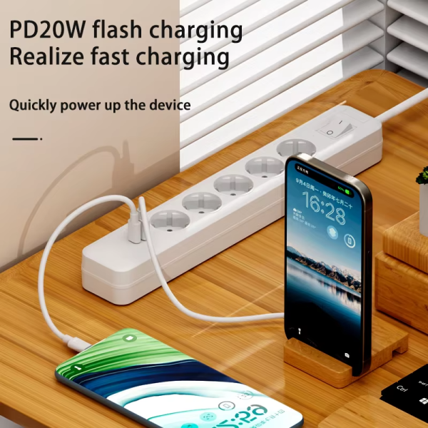 Factory Oem 16a  6 Way Power Strip With Surge eu extension socket germany extension lead - 图片 6