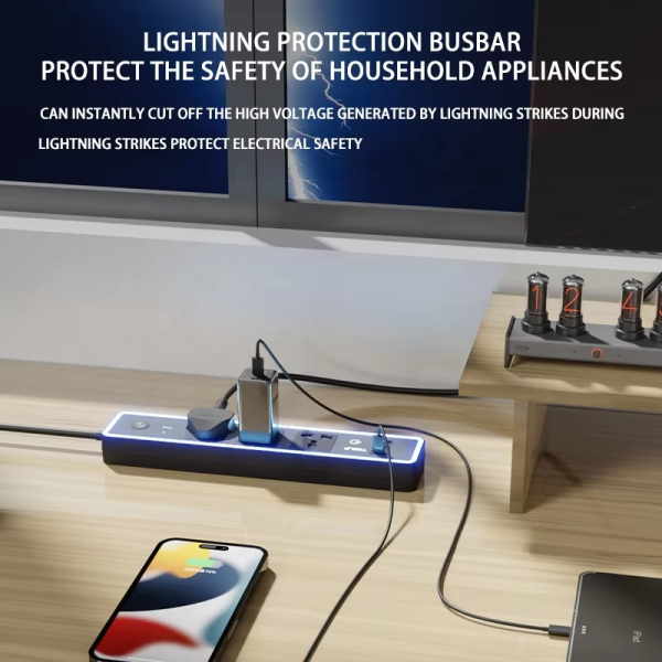 Wholesale Universal Electrical Multi Extension Socket Usb C Cable Electric Cord Strips 3 Outlets Power Strip - 图片 6