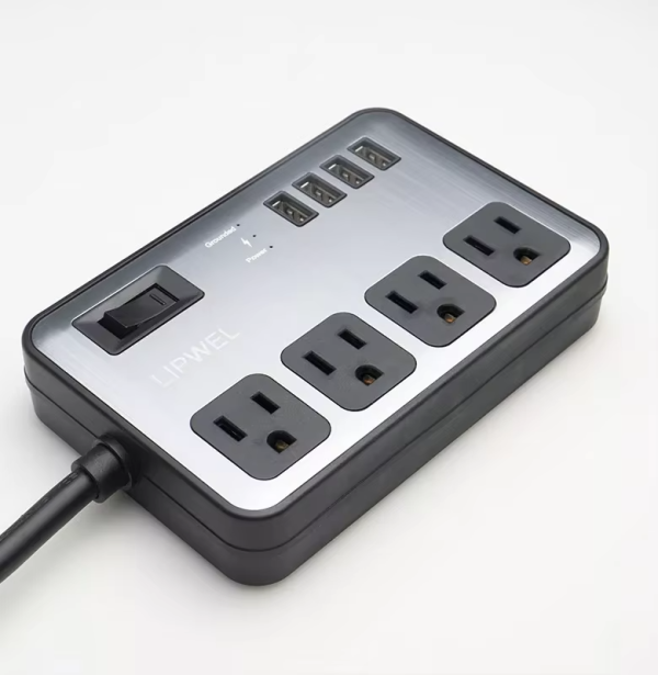 Good quality US Standard Outdoor Surge Protection Sockets Power Strip 4 USB ports Extension Socket - 图片 6